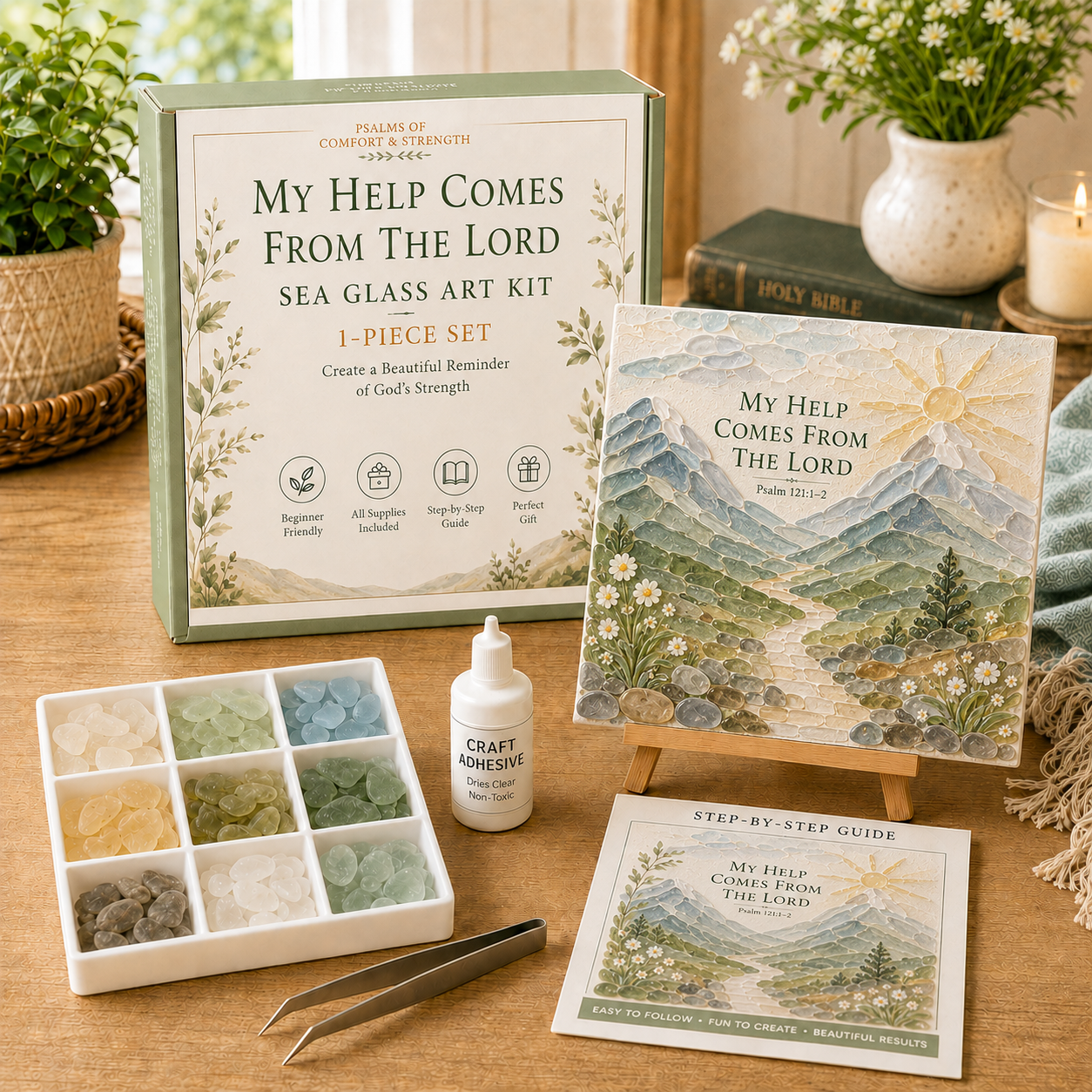 โ๏ธ Psalms of Comfort & Strength Sea Glass Art Kit ๐Buy 2 Get 1 FREE โ Add Any 3 Pcs To Cart๐
