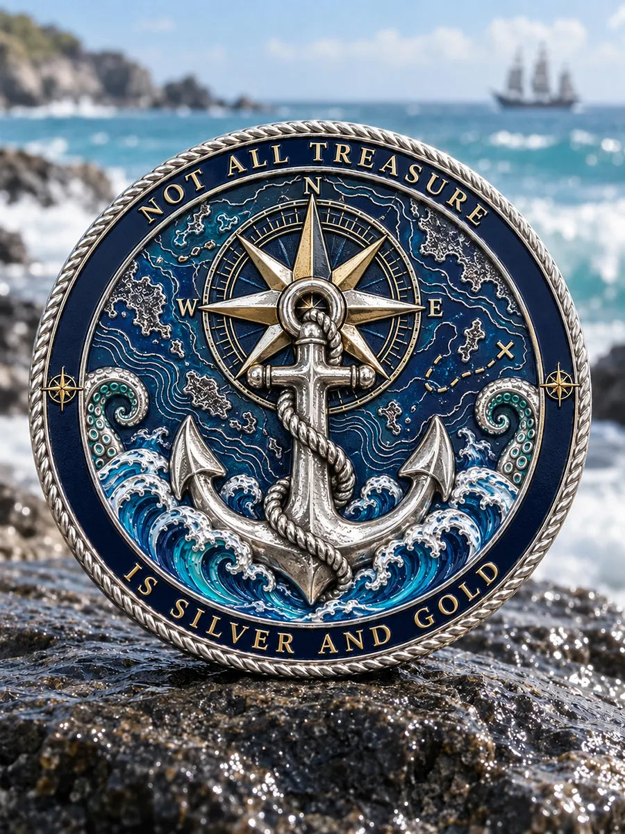 🏴☠️ Vintage 3D Pirate Skull Commemorative Medal