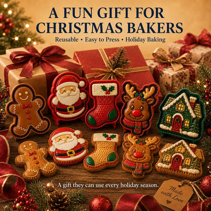 ⏳ Last Day50% OFF – 🎄 9-Design Christmas Mini Pie Mold Collection | Reusable Embossed Molds for Shaping Detailed Santa, Snowman, Reindeer, Tree & Holiday Pies 🥧✨