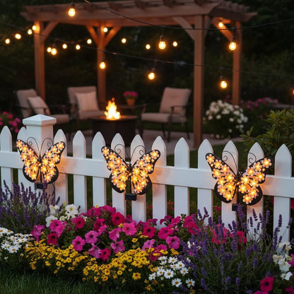 Solar Butterfly Wall Decor – Glowing Garden Fence Art For Patio, Porch & Backyard