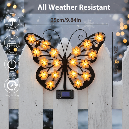 Solar Butterfly Wall Decor – Glowing Garden Fence Art For Patio, Porch & Backyard