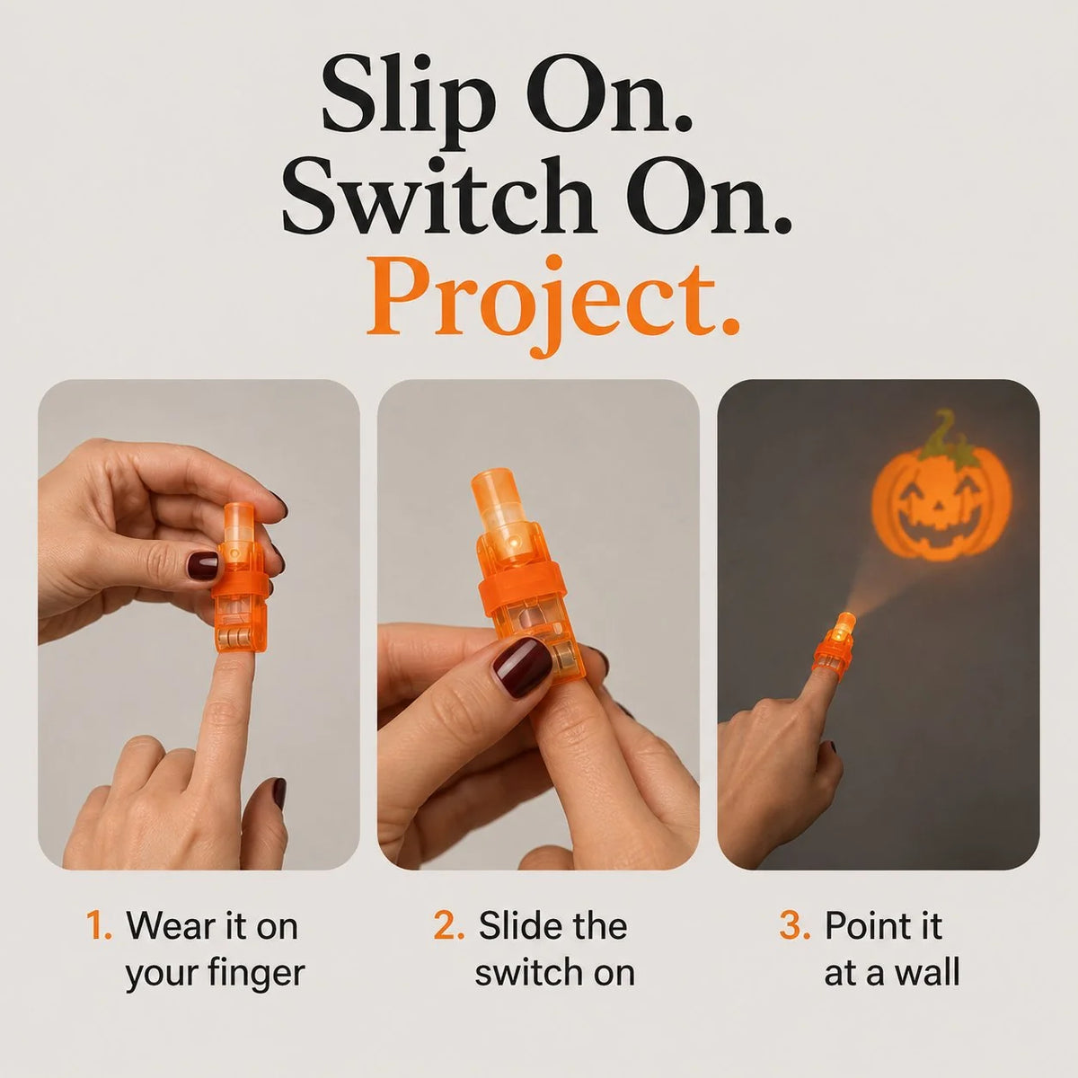 36-Pack Halloween Finger Projector Lights