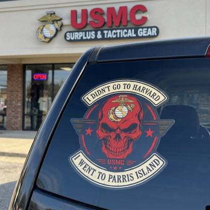 I DIDN'T GO TO HARVARD, I WENT TO PARRIS ISLAND VETERAN-STICKER