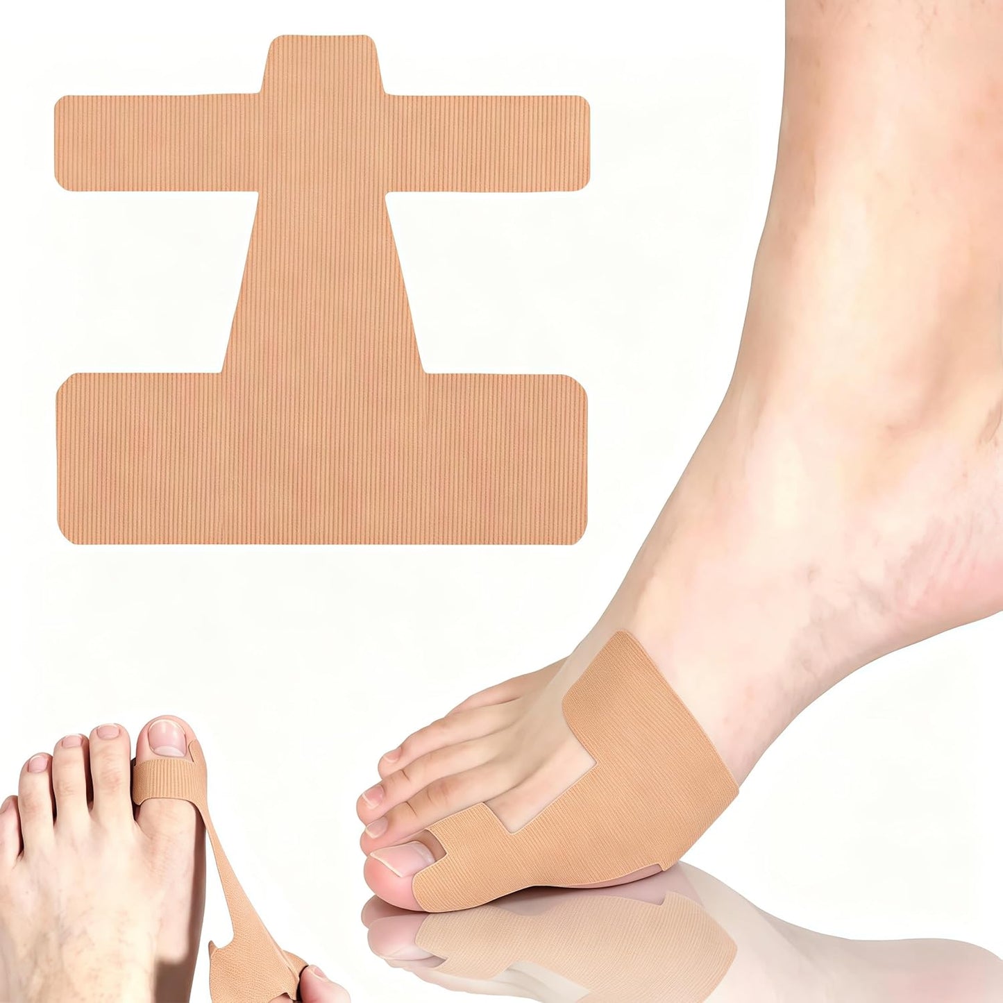 Pre-Cut Bunion Corrector Tape – Toe Support Strips for Hallux Valgus (20 PCS)