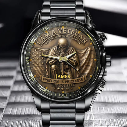 Personalized My Oath Never Expires Watch – Us Veteran Patriotic Gift
