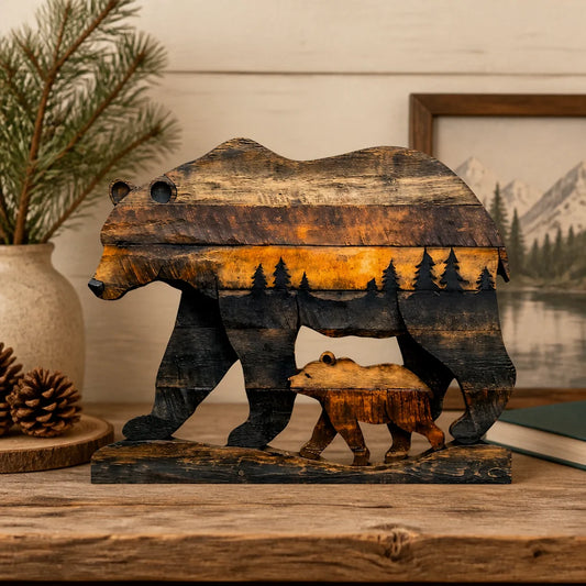 Custom Bear Family Wooden Plaque - Personalized Home Decor Gift - Together Through Every Season