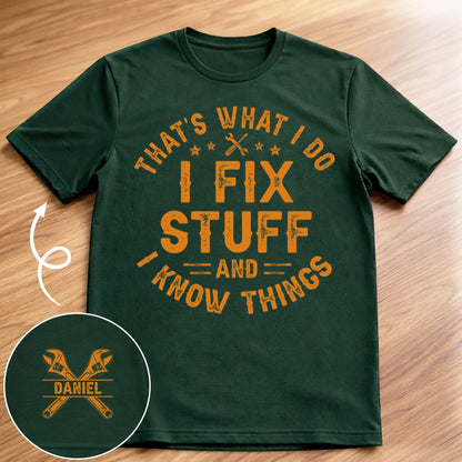 Custom T-Shirt - Personalized Birthday Gifts For Husband, Son, Grandson, Brother, Grandpa, Dad, Yourself - Professional Fixer Of Everything Broken