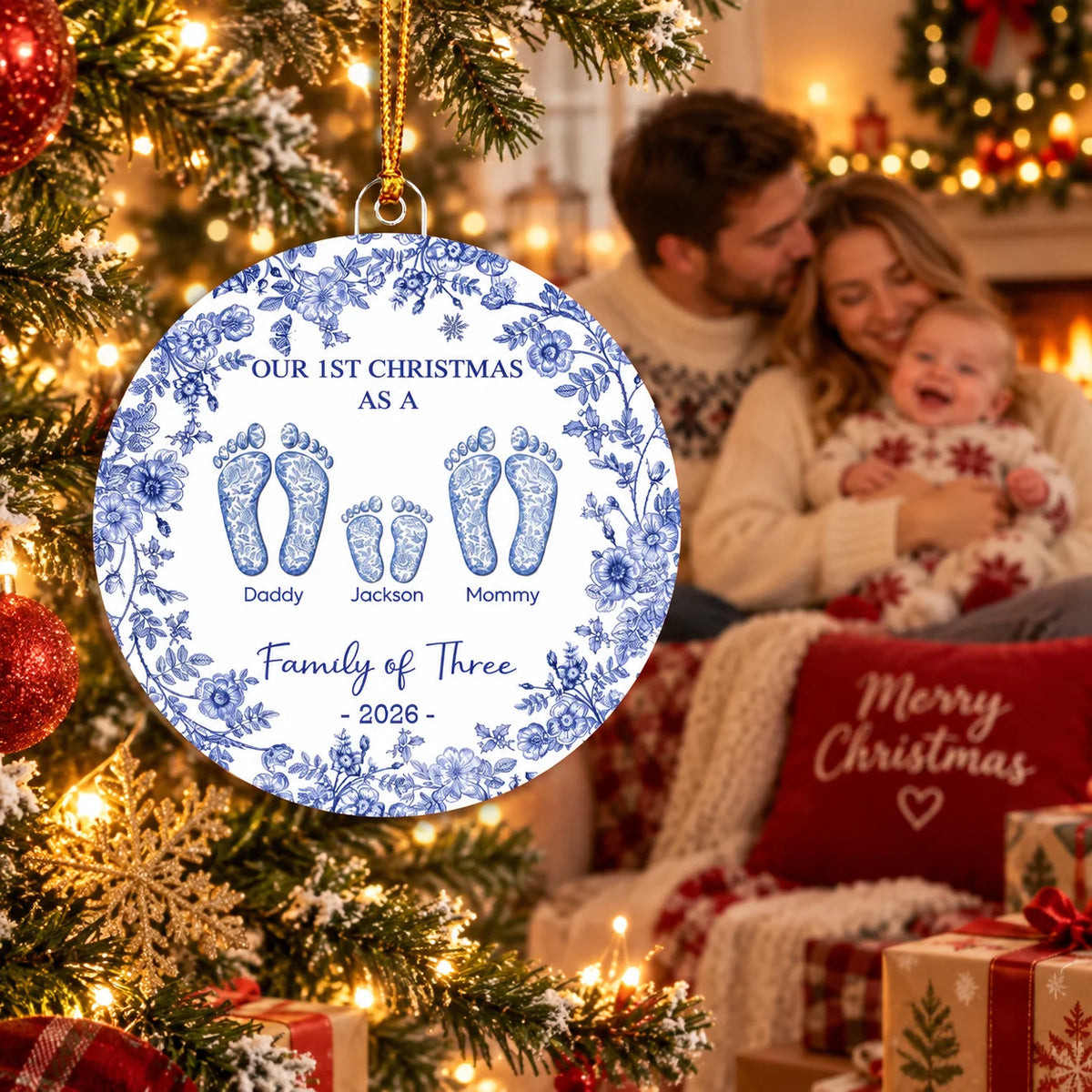 Custom First Christmas Acrylic Ornament - Personalized Family Gifts - Our First Christmas Together