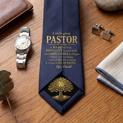 Custom Pastor Tie - Personalized Christian Gifts For Men - A Truly Great Pastor