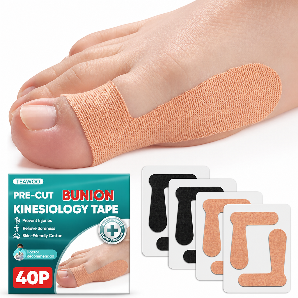 Pre-Cut Bunion Corrector Tape – Toe Support Strips for Hallux Valgus (20 PCS)