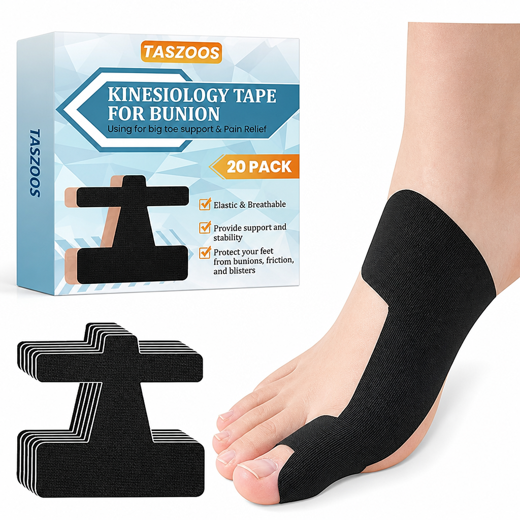Pre-Cut Bunion Corrector Tape – Toe Support Strips for Hallux Valgus (20 PCS)