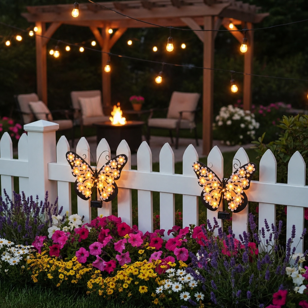 Solar Butterfly Wall Decor – Glowing Garden Fence Art For Patio, Porch & Backyard